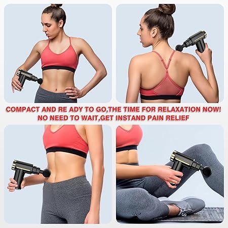 Gun Massager Machine for Pain Relief - Body, Neck, Shoulders, Back, Arms & Feet Massager- 6 Speed