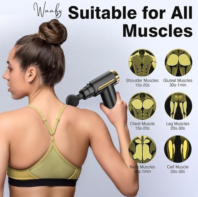 Gun Massager Machine for Pain Relief - Body, Neck, Shoulders, Back, Arms & Feet Massager- 6 Speed