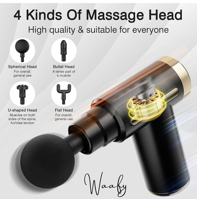 Gun Massager Machine for Pain Relief - Body, Neck, Shoulders, Back, Arms & Feet Massager- 6 Speed