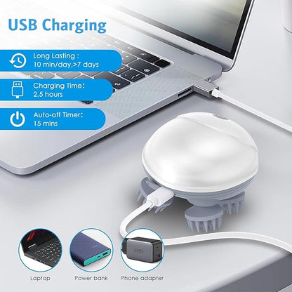 Electric Scalp Massager, Portable Head Massager with Kneading 96 Massage Nodes